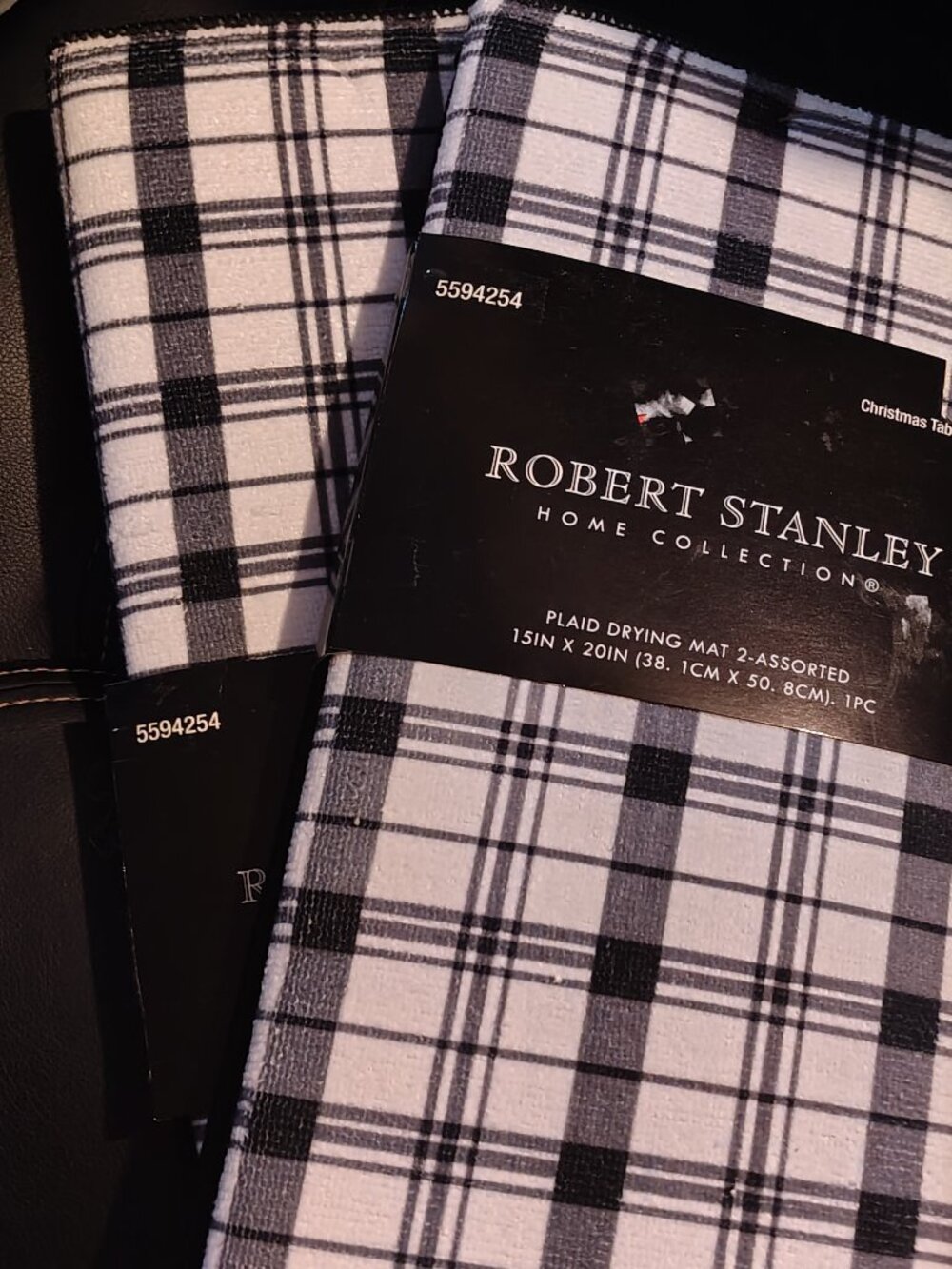 Robert Stanley Plaid Dish Drying Mat (2X)